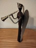 Beschermengel+trompet+kroon, hout+metaal, curiosa.Beeldje, Antiek en Kunst, Ophalen
