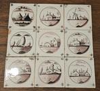 Set van 9 antieke tegels / wandtegels, Ophalen of Verzenden