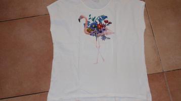 nieuw Dames t shirt EDC maat XL creme met borduursel k mouw beschikbaar voor biedingen