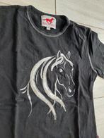 Izgs red horse T-shirt bling en zilver stiksels mt 164 176, Dieren en Toebehoren, Paardrijkleding, Bovenkleding, Ophalen of Verzenden