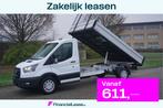 Ford Transit 350L 3 Zijdige kipper 155PK BPM VRIJ! Airco, Cr, Auto's, Gebruikt, 4 cilinders, 2500 kg, Wit
