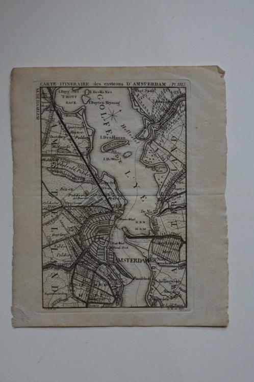 AMSTERDAM PLATTEGROND Gravure 1807 MAASKAMP L.A.C.Hesse GL9, Antiek en Kunst, Kunst | Etsen en Gravures, Verzenden