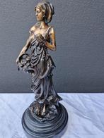 oud bronzen beeld bloemenmeisje flora bloemen bloemist, Verzenden