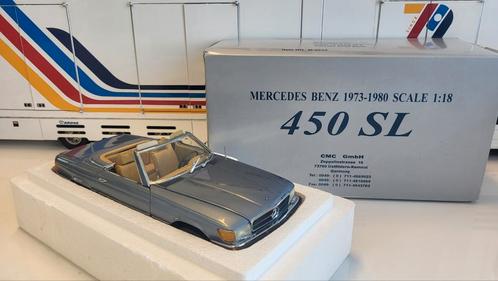 CMC Mercedes-Benz R107 450SL SL-Class Blue Mett. - 1973-1980, Hobby en Vrije tijd, Modelauto's | 1:18, Zo goed als nieuw, Auto