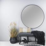 Ronde spiegel Spinder design 120 x 120 cm zwart metaal zgan, Ophalen, 100 tot 150 cm, Rond, Zo goed als nieuw