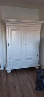 Landelijke servieskast, wit  160,5x56,5x201,5 (bxdxh), Huis en Inrichting, Kasten | Buffetkasten, Ophalen, Gebruikt, 200 cm of meer