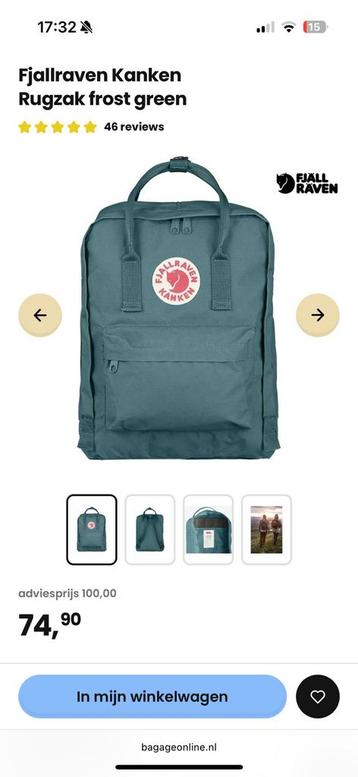 Rugzak Fjallraven Kanken - graphite en/of forest green. beschikbaar voor biedingen