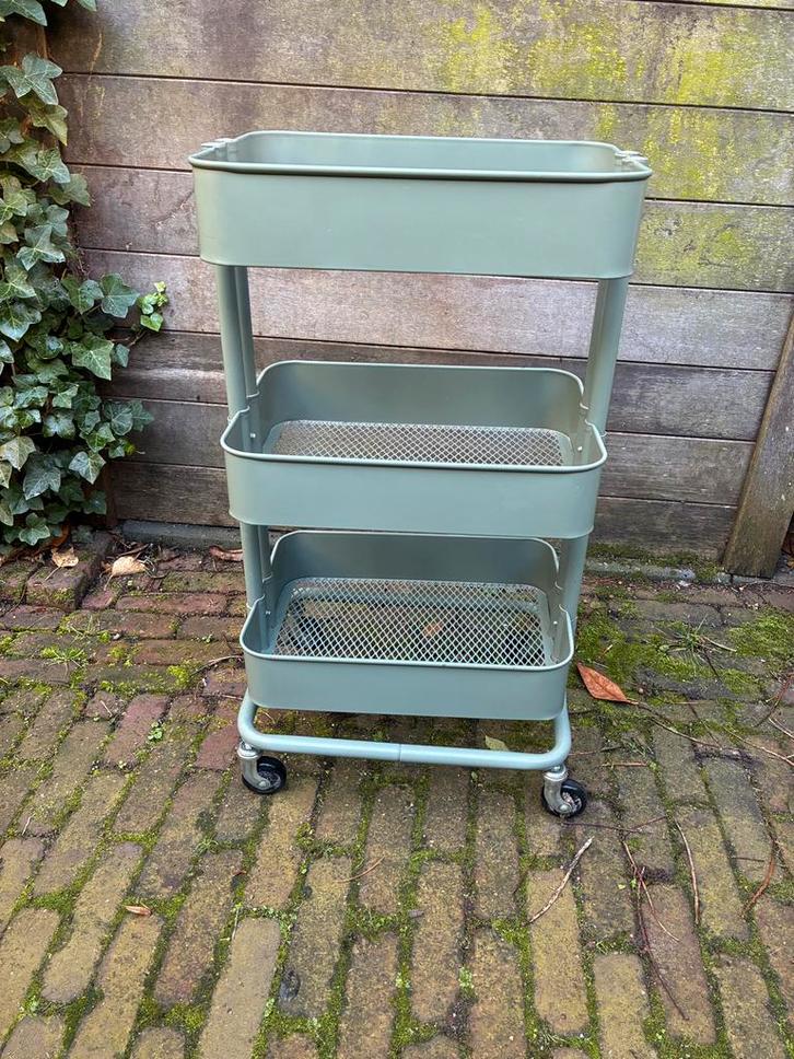 IKEA RÅSKOG Rolkast / trolley Grijsgroen, Huis en Inrichting, Keuken | Keukenbenodigdheden, Gebruikt, Ophalen