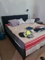 Elektrisch bedienbare queensize Boxspring zwart, Ophalen, Gebruikt, Zwart stof, Tweepersoons