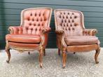 Klassiek noten Chippendale Chesterfield fauteuils, Huis en Inrichting, Fauteuils, Ophalen