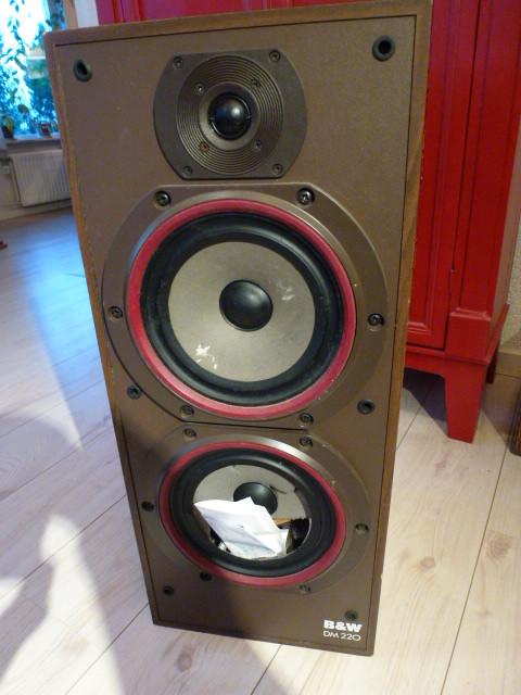 Kast (bruin) van B&W DM220 luidsprekerbox, Ophalen, 120 watt of meer, Front, Rear of Stereo speakers, Bowers & Wilkins (B&W)