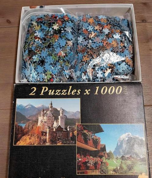 2 puzzels totaal 2000 stukjes (2x 1000) Ravensburger, Hobby en Vrije tijd, Denksport en Puzzels, Zo goed als nieuw, Legpuzzel