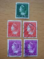 Koningin Wilhelmina type Konijnenburg 5x NVPH 332, 334, 335 , Postzegels en Munten, Ophalen of Verzenden, T/m 1940, Gestempeld