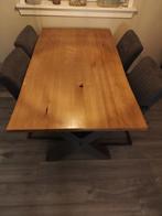 Industriële Eethoek met Stoelen, Huis en Inrichting, Tafels | Eettafels, Ophalen, 50 tot 100 cm, Zo goed als nieuw, 150 tot 200 cm