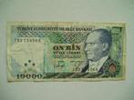 878. Turkije, 10.000 lirasi 1970(1982) Atatürk., Verzenden, Midden-Oosten, Los biljet