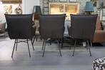 3 x luxe eetkamerstoel SANNE Jess Design leer armleuningen, Ophalen, Gebruikt, Overige kleuren, Drie