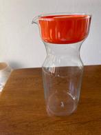 Glazen "Karaf Met Oranje Deksel" Merk: Riedel Jaren 80 Nieuw, Verzamelen, Ophalen of Verzenden, Nieuw, Bierglas