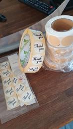 Bedankt thankyou stickers en blanco rollen, Ophalen of Verzenden, Nieuw, Materiaal
