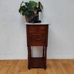 Vintage Antiek nachtkastje bijzetkastje met marmer blad 404, Huis en Inrichting, Slaapkamer | Nachtkastjes, Valkenswaard, Gebruikt