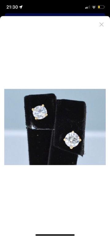 Diamant briljant oorbellen 1.0K kleur EFG zuiverh VVS-VS