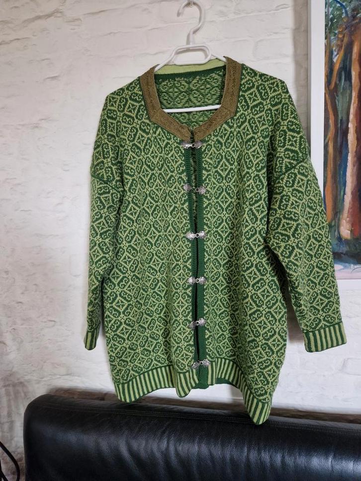 Noorse wollen vest maat M - ZGAN, Kleding | Dames, Truien en Vesten, Zo goed als nieuw, Maat 38/40 (M), Groen, Verzenden