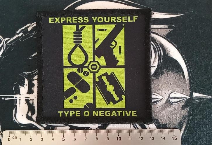 Type O Negative vrij  mooie express youself patch t219, Verzamelen, Muziek, Artiesten en Beroemdheden, Nieuw, Kleding, Verzenden