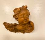 Houten Cherubijn - Sierlijk Houtsnijwerk Kerstdecoratie, Antiek en Kunst, Kunst | Beelden en Houtsnijwerken, Ophalen of Verzenden