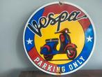 Emaille reclamebord vespa parking, Ophalen of Verzenden, Gebruikt, Reclamebord