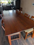 Grote Eettafel met 10 Stoelen - Gebruikssporen, Huis en Inrichting, Tafels | Eettafels, Ophalen, Gebruikt, 200 cm of meer, 50 tot 100 cm