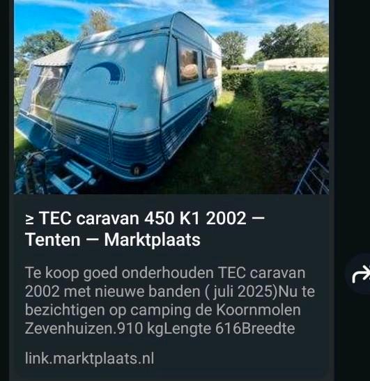 TEC caravan 450K1, Caravans en Kamperen, Caravan accessoires, Ophalen of Verzenden