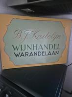 Oud hand geschilderd vintage wijn bord uit 1940, Ophalen of Verzenden, Zo goed als nieuw, Reclamebord