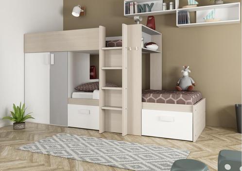 Maxim Multifunctioneel Stapelbed in zilvergrijs, Huis en Inrichting, Slaapkamer | Bedden, Nieuw, Ophalen of Verzenden
