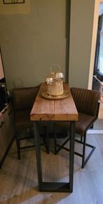Mango hout  bar met stoelen, Ophalen, Zo goed als nieuw
