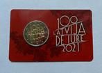2 Euro Letland 2021 BU in coincard (100 jaar Republiek), Postzegels en Munten, Munten | Europa | Euromunten, Verzenden, Overige landen