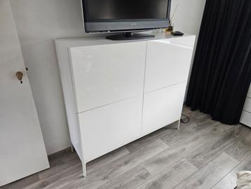 Wandmeubel Wit/Zwart, Greeploos met Lade beschikbaar voor biedingen