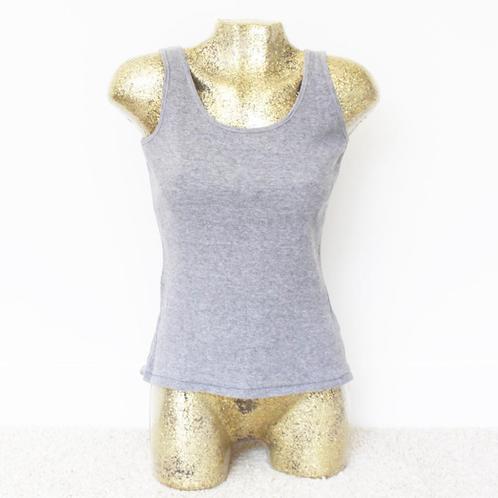 Grijs UK14 Hemdje (Maat 42) - 24 € 10,-, Kleding | Dames, Tops, Zo goed als nieuw, Maat 42/44 (L), Grijs, Zonder mouw, Ophalen of Verzenden