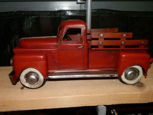 Ford pick up blik incl reservewiel 32 cm breed rood en wit, Verzamelen, Speelgoed, Nieuw, Ophalen of Verzenden