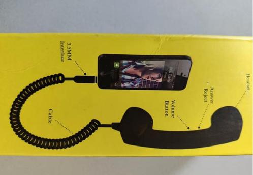 Retro 35 Mm Telefoonhoorn voor smartphone en computer, Telecommunicatie, Telefoonhouders, Nieuw, Auto, Ophalen of Verzenden
