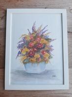 Ingelijste aquarel stilleven bloemen, Antiek en Kunst, Kunst | Schilderijen | Klassiek, Ophalen of Verzenden