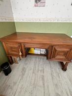 Zwaar massief eikenhout bureau, Huis en Inrichting, Bureaus, Ophalen, Gebruikt, Bureau