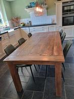 Massief houten tafel eikenhout 6 persoons, 100 tot 150 cm, Eikenhout, 200 cm of meer, Ophalen of Verzenden