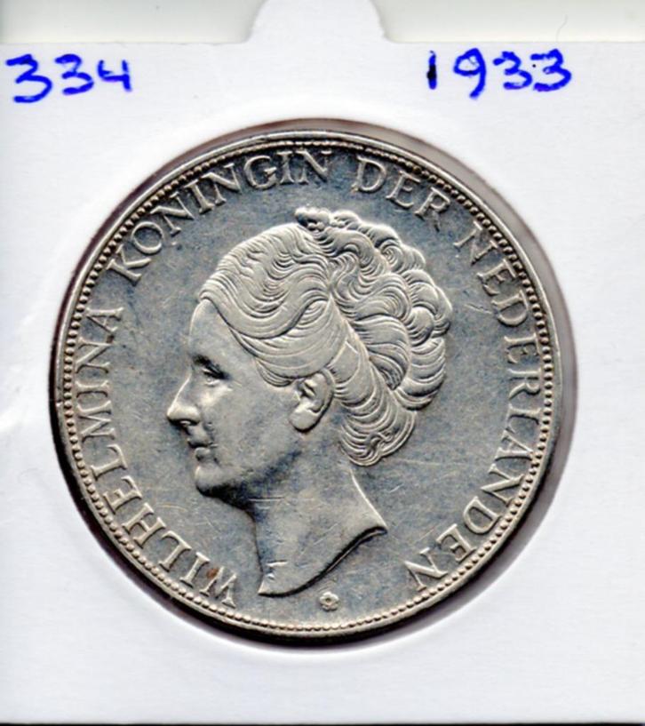 WILHELMINA RIJKSDAALDER 1933 ZILVER, Postzegels en Munten, Munten | Nederland, Losse munt, 2½ gulden, Koningin Wilhelmina, Zilver