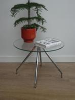 Kleine salon tafel, bijzet tafel minimalistisch glas, Ophalen, Gebruikt