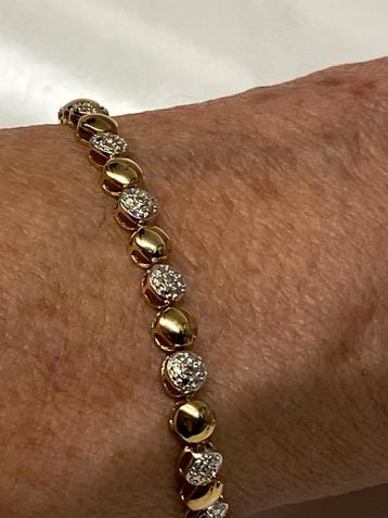 Geel wit gouden armband 750-18 karaat 10.3 gram  beschikbaar voor biedingen