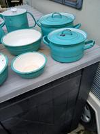 Vintage  emaile keukenset  70 jaar oud., Huis en Inrichting, Keuken | Potten en Pannen, Ophalen of Verzenden