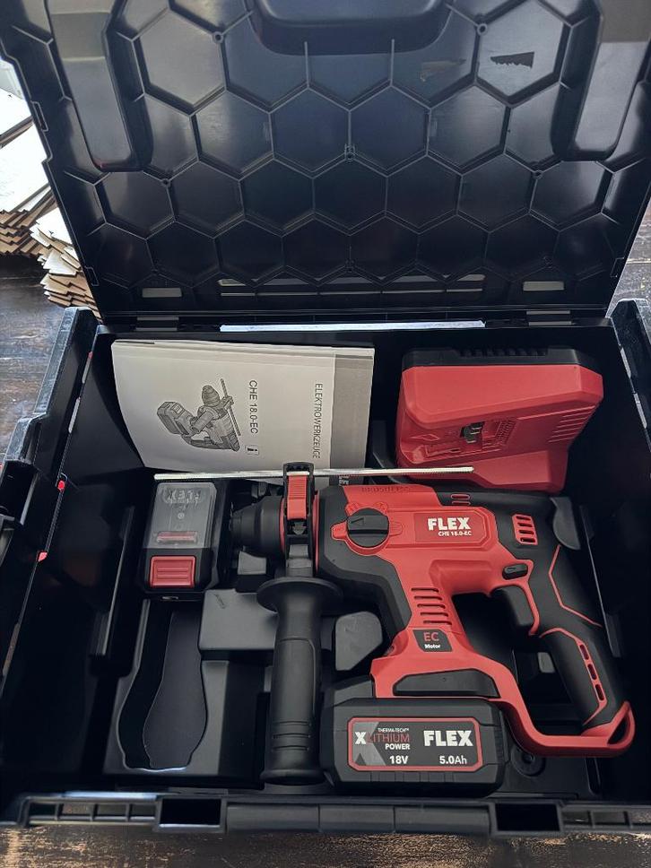 Flex Boorhamer CHE 18.0-EC, nieuw incl accu's en lader, Doe-het-zelf en Verbouw, Gereedschap | Boormachines, Nieuw, Boor- en/of Breekhamer