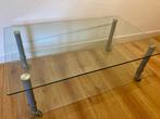 Glazen TV tafel, Ophalen, Gebruikt, 50 tot 100 cm, Glas