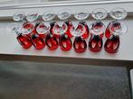 Rode, puntgave glazen, 14 stuks, Huis en Inrichting, Glas of Glazen, Ophalen of Verzenden, Overige stijlen, Glas