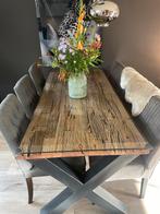 Houten Eettafel met Stoelen & Bank, Huis en Inrichting, Tafels | Eettafels, Gebruikt, 100 tot 150 cm, Ophalen of Verzenden, Vijf personen of meer