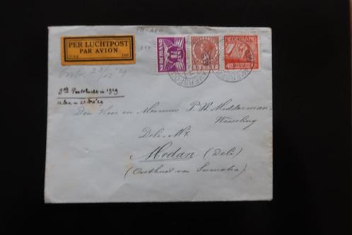 Bijzondere vlucht naar Medan Sumatra 1929 mooie frankering!, Postzegels en Munten, Brieven en Enveloppen | Nederland, Envelop